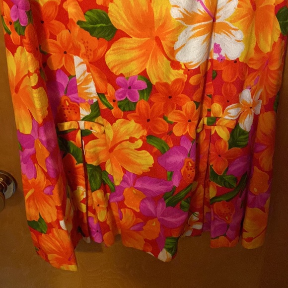 Vintage 1960s-1970s Made In Hawaii Hawaiian Bark Cloth Polynesian Tiki Dress L - Picture 3 of 4